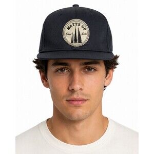 Watts Up East Side Black Snapback Hat Men’s Flat Brim Graphic Patch Cap Landmark